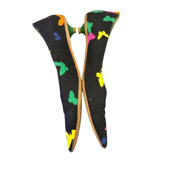 Paul Smith Cigno Butterfly Small Kitten Heel Pointed Women Shoes‎ 37/US 7 Italy