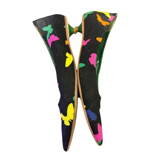 Paul Smith Cigno Butterfly Small Kitten Heel Pointed Women Shoes‎ 37/US 7 Italy