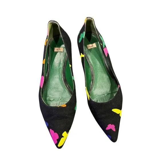 Paul Smith Cigno Butterfly Small Kitten Heel Pointed Women Shoes‎ 37/US 7 Italy