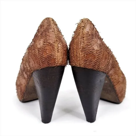 Paulo Renato Brown Pumps Heels Womens EUR 37 US 6 – 6.5 Shoes Designer Portugal