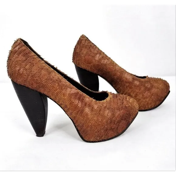 Paulo Renato Brown Pumps Heels Womens EUR 37 US 6 – 6.5 Shoes Designer Portugal