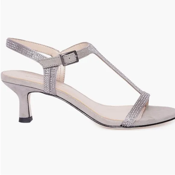 Pelle Moda Iya T-Strap Sandal Pewter 6.5M