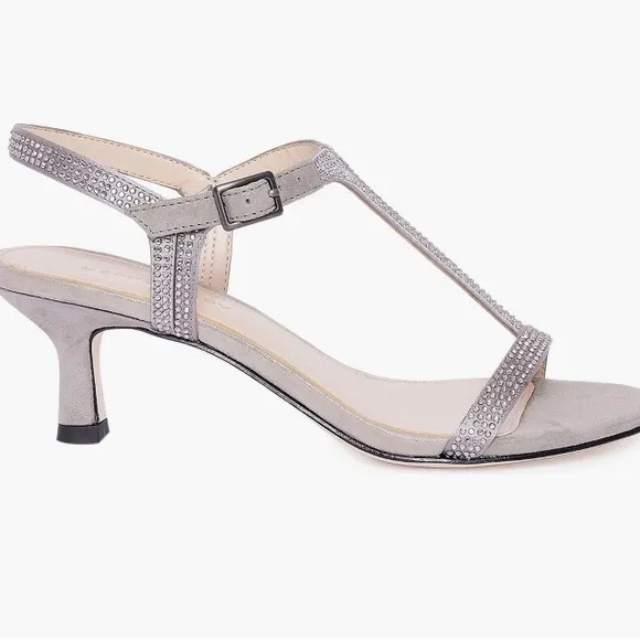 Pelle Moda Iya T-Strap Sandal Pewter 6.5M