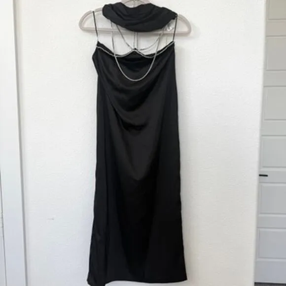 Peppermayo Blind Love Set Black Rhinestone Crop Top Maxi Skirt Glam Size US 4