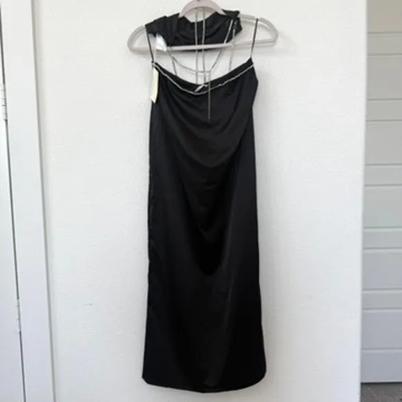 Peppermayo Blind Love Set Black Rhinestone Crop Top Maxi Skirt Glam Size US 4