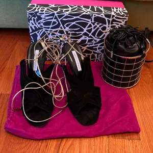 Perfect party set: DV gladiator high heel sandals   zara bucket bag