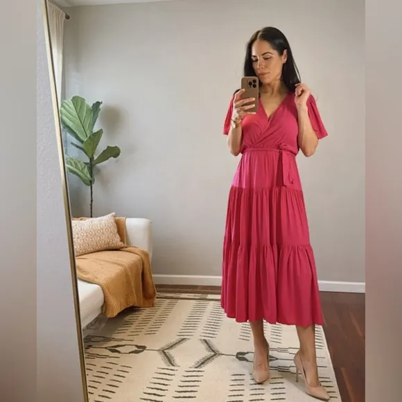 Petal &amp; pup Barbie pink midi dress nwot