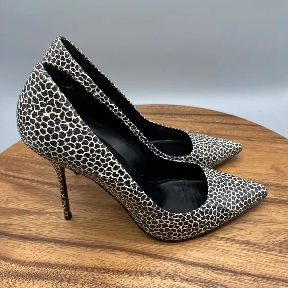 Pierre Hardy Pumps Womens Size 10 / 40 Leather Snakeskin Print Italy Stiletto