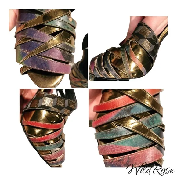 Pierre Hardy Strappy Woven Peep Toe Heels SZ 39 9