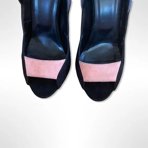 Pierre Hardy Sz 8.5 Roxy Art Deco Suede Stiletto High Heels Shoes NWOB 38.5