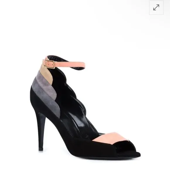Pierre Hardy Sz 8.5 Roxy Art Deco Suede Stiletto High Heels Shoes NWOB 38.5