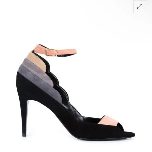 Pierre Hardy Sz 8.5 Roxy Art Deco Suede Stiletto High Heels Shoes NWOB 38.5