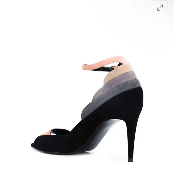 Pierre Hardy Sz 8.5 Roxy Art Deco Suede Stiletto High Heels Shoes NWOB 38.5