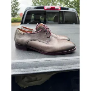 Pikolinos Bristol Oxford Dress Shoes Lace Up Calfskin Leather Taupe Mens Size 40