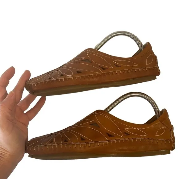 Pikolinos Jerez Shoes Loafer Flats Brown Leather Size 40