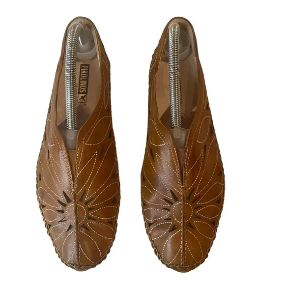 Pikolinos Jerez Shoes Loafer Flats Brown Leather Size 40