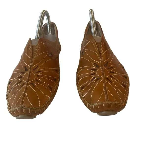 Pikolinos Jerez Shoes Loafer Flats Brown Leather Size 40