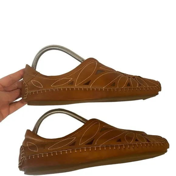 Pikolinos Jerez Shoes Loafer Flats Brown Leather Size 40