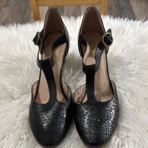 PIKOLINOS Leather Elegant Black T-Strap Women's Shoes Size 42