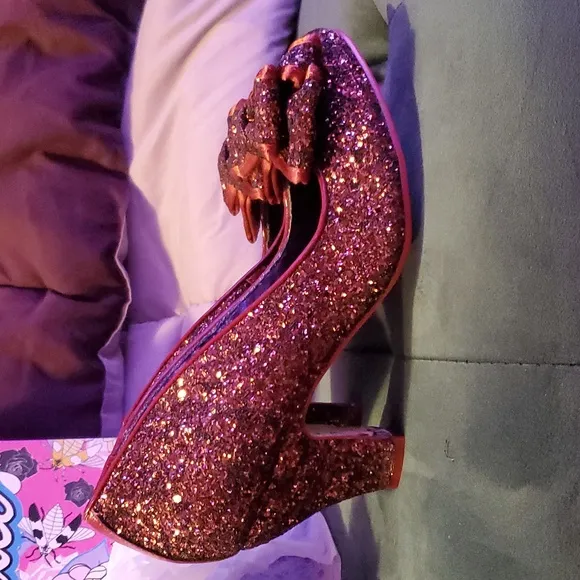 Pin Up Girl Shoes - Irregular Choice Glitter Heels - Lady Ban Joe - EU 40 USA 9