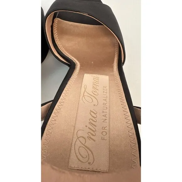 Pnina Tornai Naturalizer Ai Platform Dress Heels Black Satin Pink Glitter Size 9