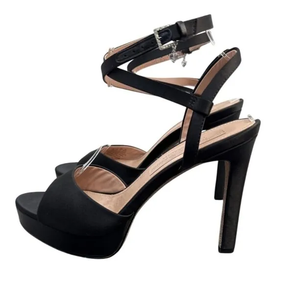 Pnina Tornai Naturalizer Ai Platform Dress Heels Black Satin Pink Glitter Size 9