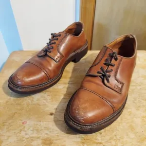 Polo Ralph Lauren England 94% Ridgeway Men's US 8 D Brown Leather Oxfords EUC