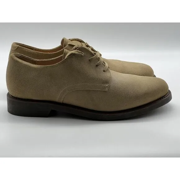Polo Ralph Lauren Men's 13 Suede Oxford Dress Shoes Lace Up Leather Tan