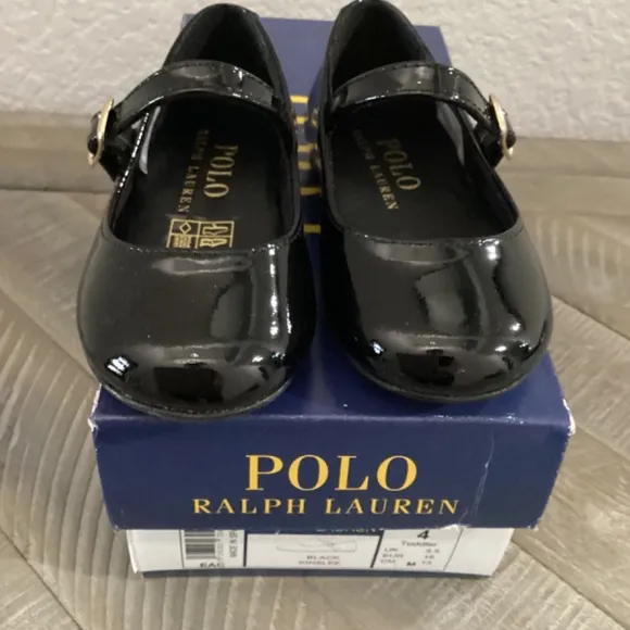 POLO RALPH LAUREN Toddler Girls Kinslee Leather Flats, size 4