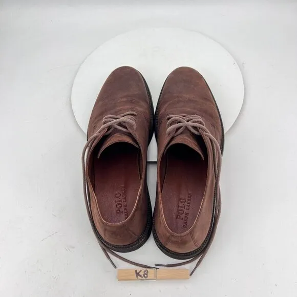 Polo Ralph Lauren Torian Men Size 11.5D Brown Suede Plain Toe Derby Dress Shoes
