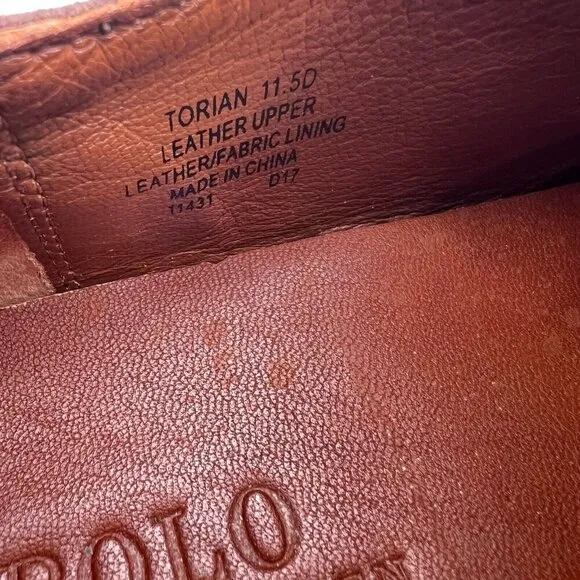 Polo Ralph Lauren Torian Men Size 11.5D Brown Suede Plain Toe Derby Dress Shoes