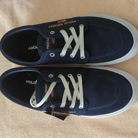 Polo sport Ralph Lauren men's blue leather shoes.