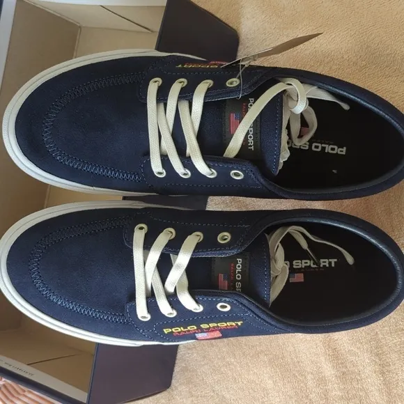 Polo sport Ralph Lauren men's blue leather shoes.