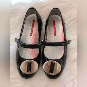 Prada black and silver maryjane shoes