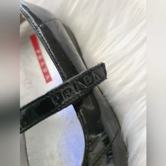 Prada black and silver maryjane shoes