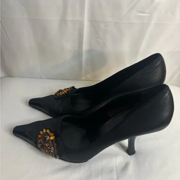 Prada Black Embellished Women's Heels