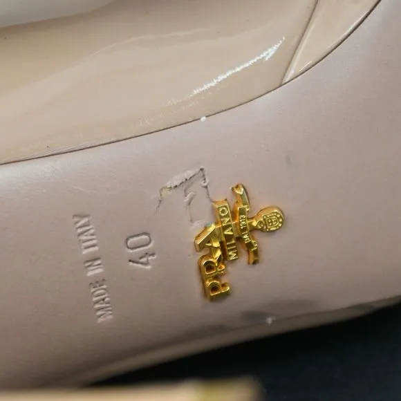 PRADA Nude Patent Leather Pumps Size 40