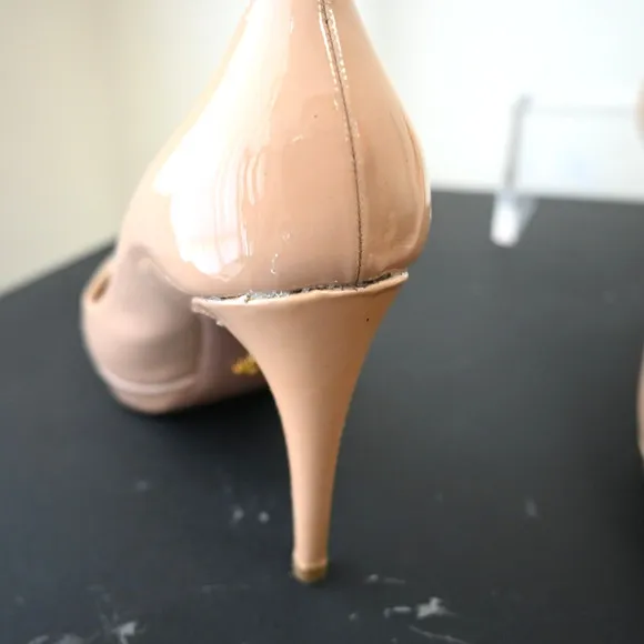 PRADA Nude Patent Leather Pumps Size 40