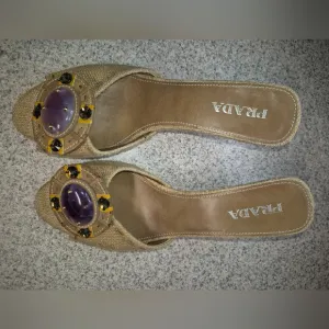 Prada Tan Embellished Women's Shoes