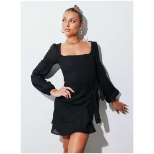 PRINCESS POLLY The Villa Mini Dress Black sz 4 NEW Women's