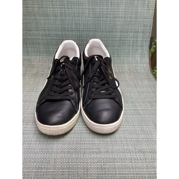 Puma Clyde Leather Shoes FS #352773 02 Mens sneaker size 13 black-white