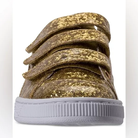 PUMA Gold Glitter Basket Strap Casual Sneakers/Shoes | NEW IN BOX/NWT!!