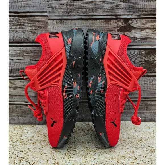 Puma Pacer Future Clear Utility Red-Black Big Kid's Shoes Size 4