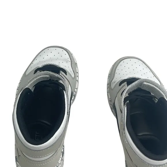PUMA Rebound Mid Layup Marble Little Boys WHITE-BLACK Basketball Shoes 13C