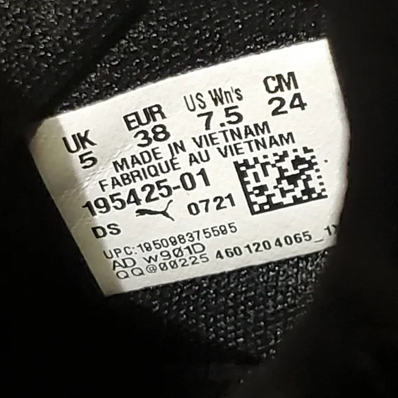 𝅺PUMA Runing Women's Black Shoes Size 7.5