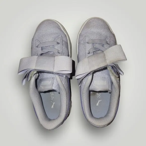 Puma toddler purple sparkly bow shoes