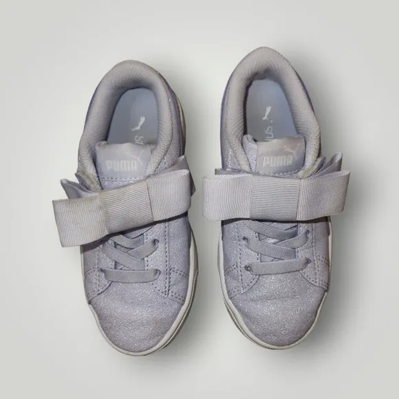 Puma toddler purple sparkly bow shoes