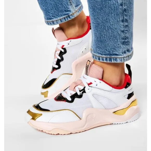 Puma x Charlotte Olympia Rise Low Top Sneakers White / Pink Women's Size US 9