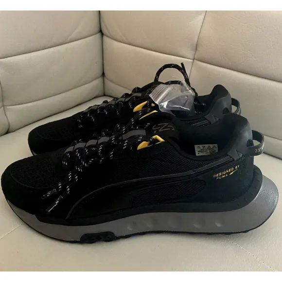 Puma x Neymar Jr Wild Rider Brazil Sneaker Shoes | Black Yellow | Men's Size 11