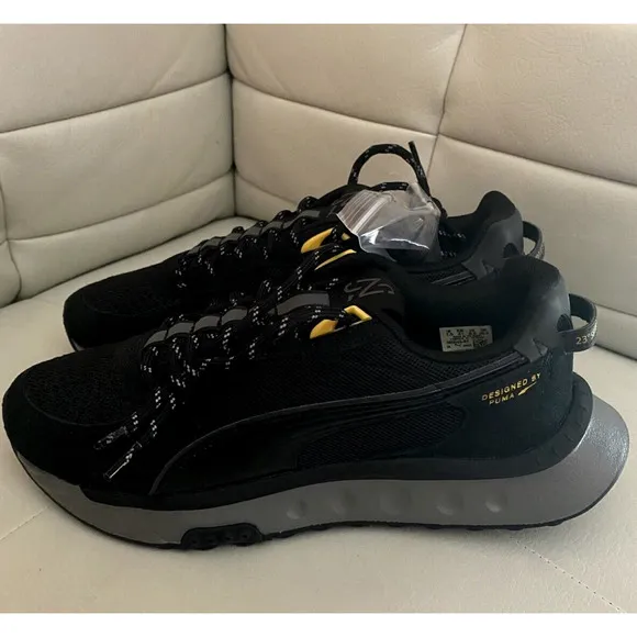 Puma x Neymar Jr Wild Rider Brazil Sneaker Shoes | Black Yellow | Men's Size 12